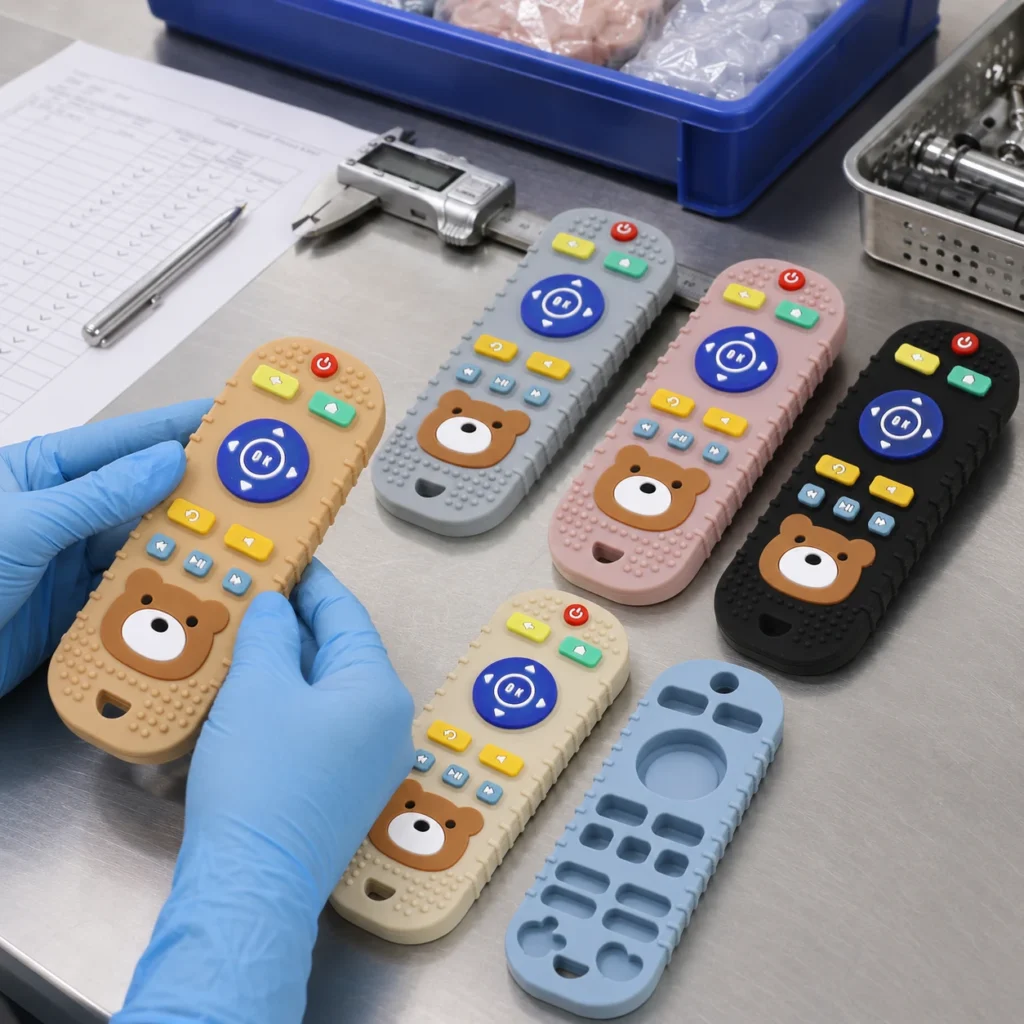 Custom Silicone Baby Teether Remote Control Shape OEM Manufacturer