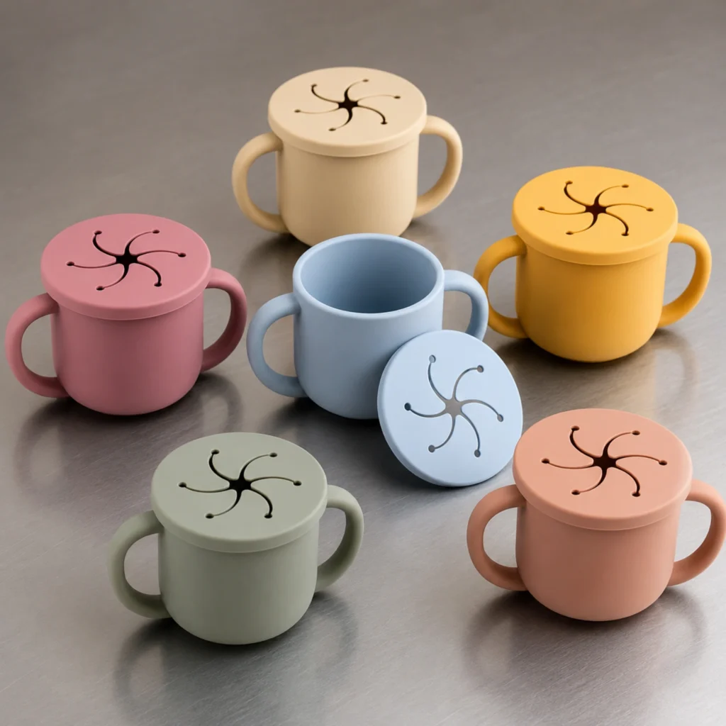 Custom Silicone Baby Snack Cup with Handles | OEM Manufacturer