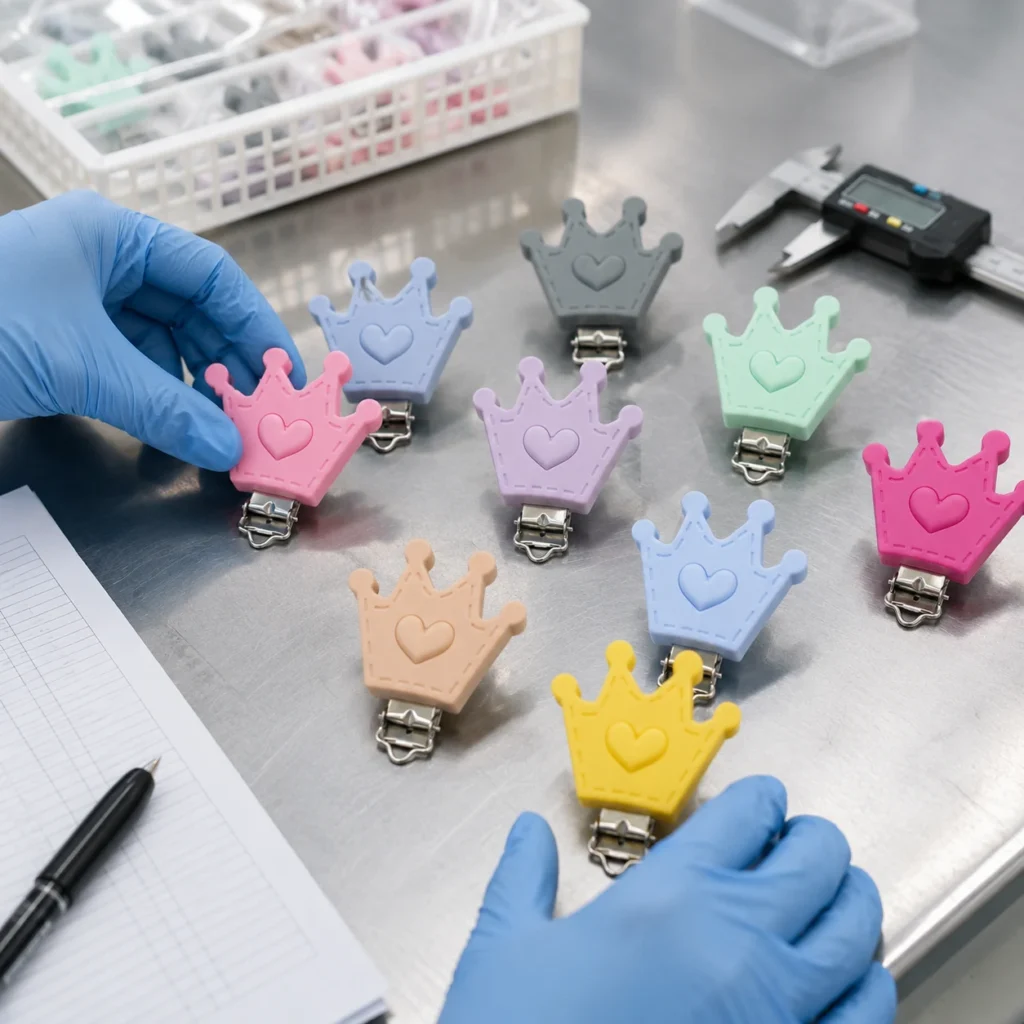 Custom Silicone Crown Pacifier Clip OEM Manufacturer