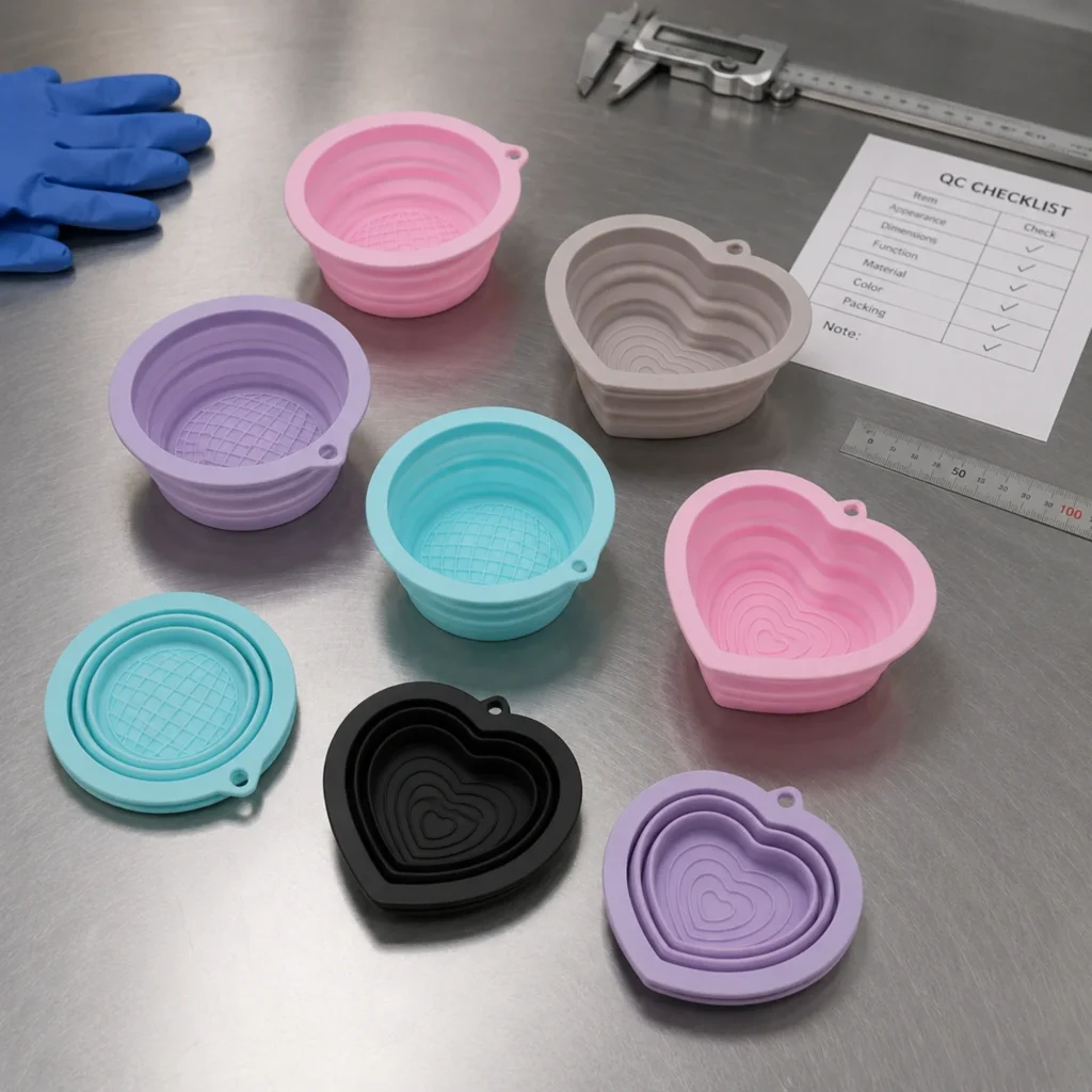 Wholesale Heart Shaped Collapsible Silicone Pet Bowl | Private Label OEM