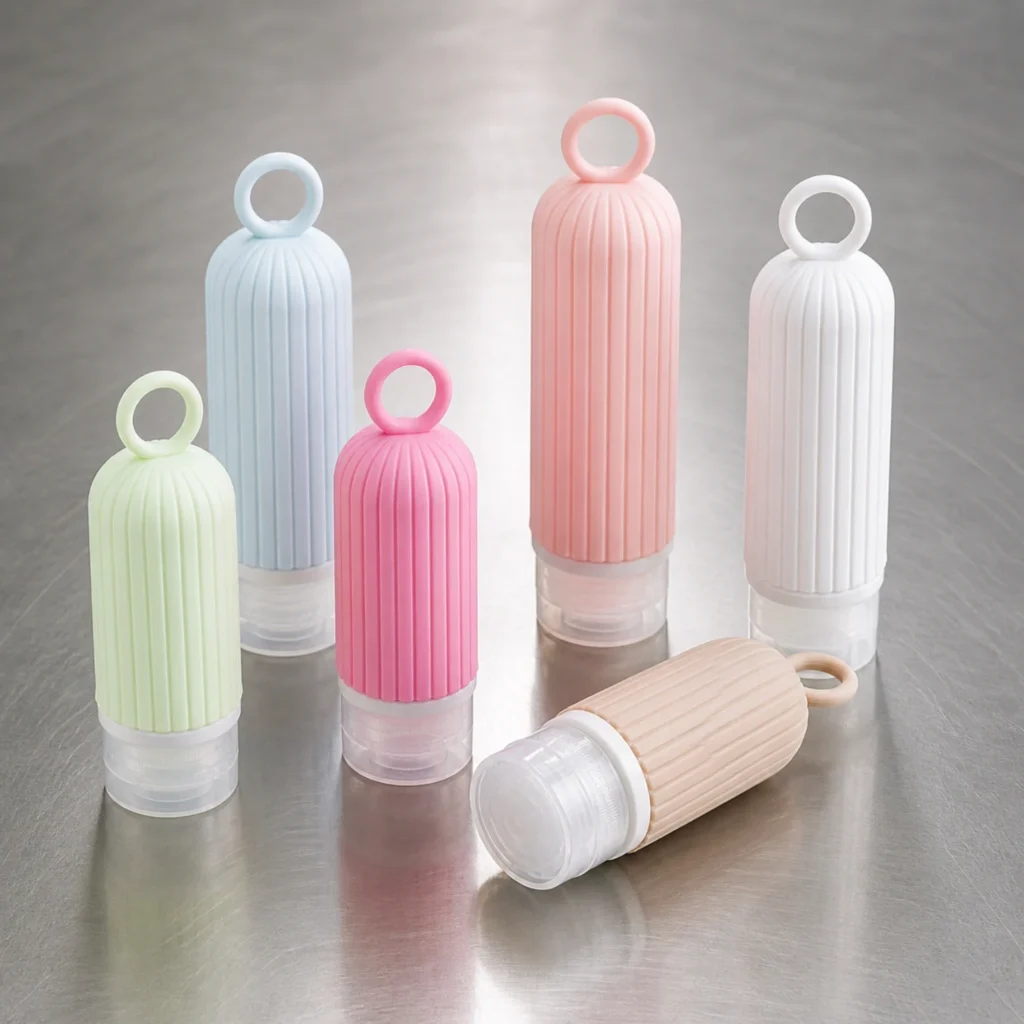 Wholesale Silicone Travel Toiletry Bottles with Ring Handle OEM2