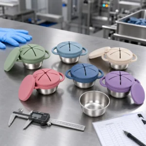 Custom Silicone Stainless Steel Baby Snack Cup OEM Manufacturer (1)