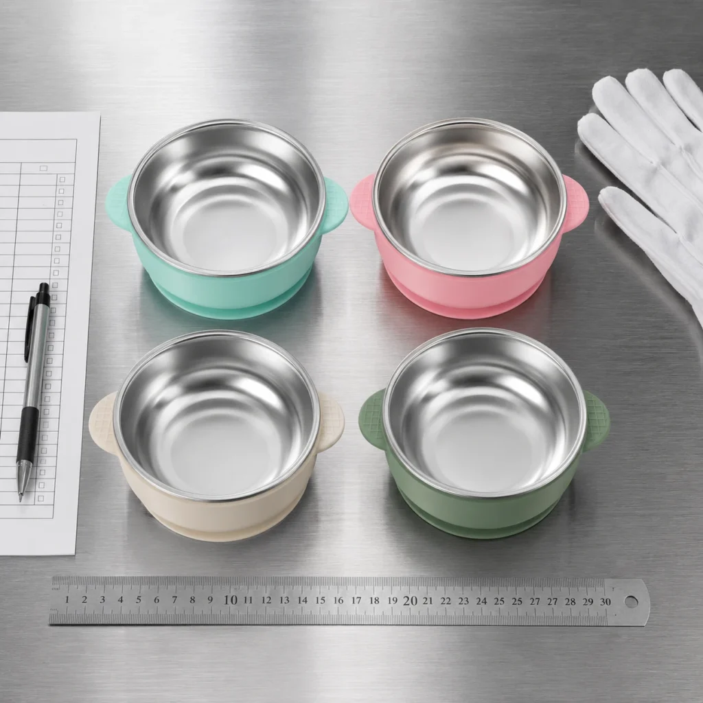 Custom Silicone Suction Baby Bowl with 304 Stainless Steel Insert OEM Manufacturer (2)